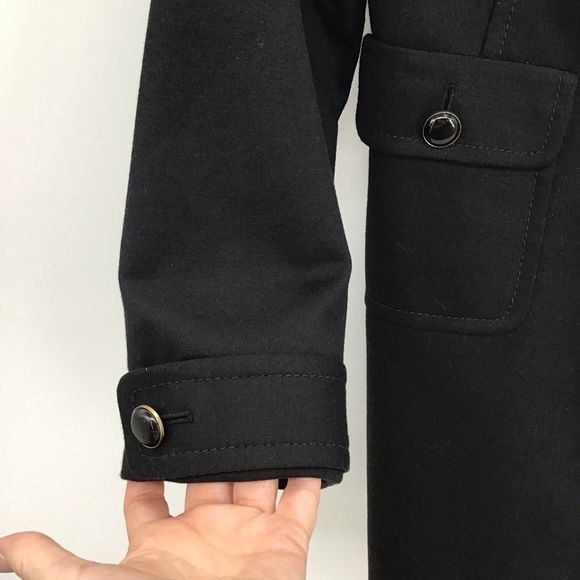 Ann Taylor Loft Pea Coat Jacket Tailored Black Career Business Casual Size 4 - Picture 6 of 9